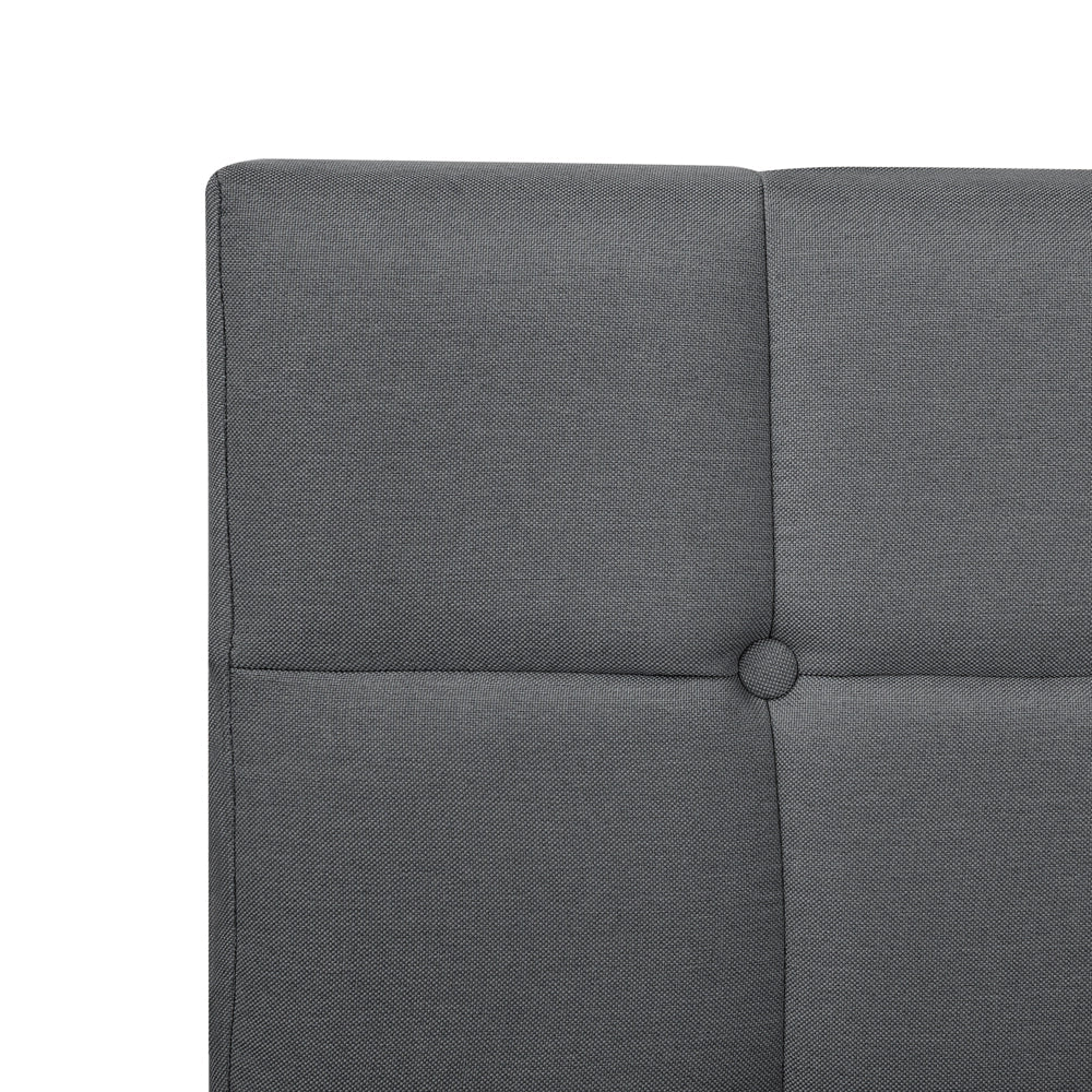 Letto Tessuto Nero Imbottito 160 x 200 cm Struttura Con Testiera Trapuntata E Materasso