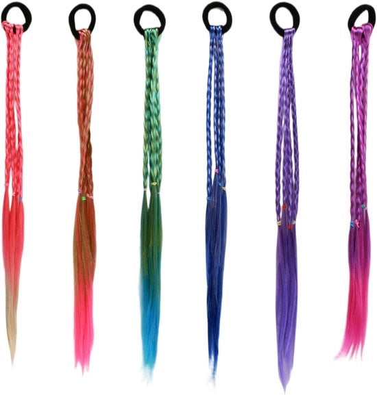 Set di 2 Bando di Capelli Colorati per Bambine con Treccia, Accessori per Capelli per Ragazze, Bando di Capelli con Treccia per un Aspetto Giocherellone