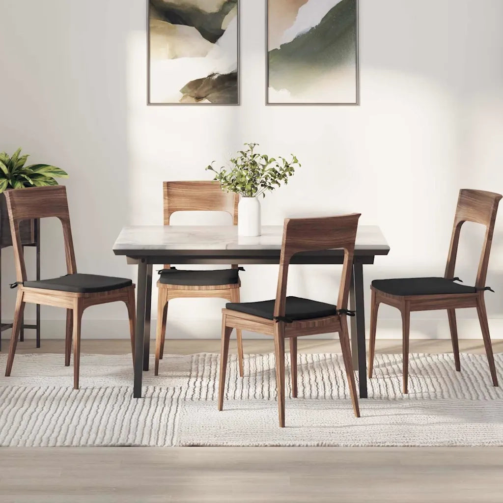 Cuscini per Seduta 4 pz | Cuscini per sedie Nero 40 x 40 x 3 cm
