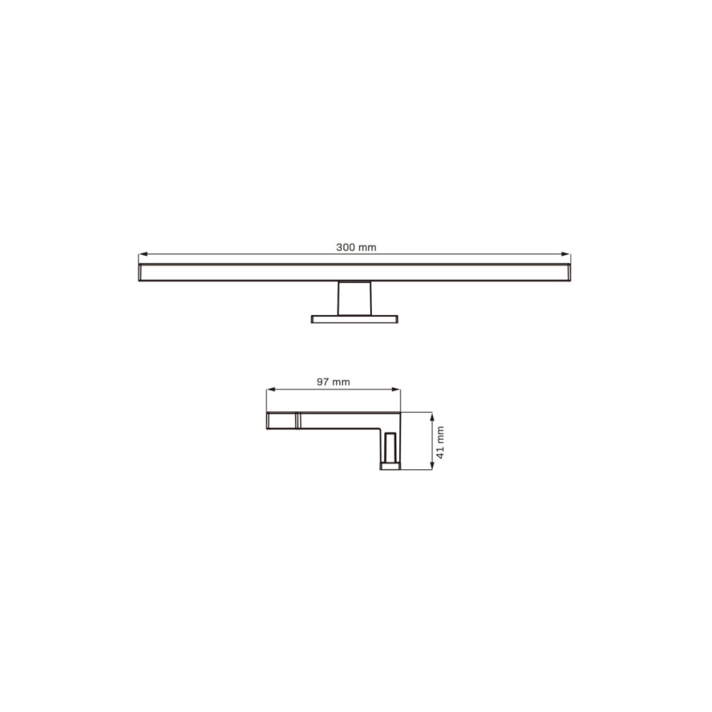 Applique bagno LED 5W 4000K 30cm cromo IP44 Polux