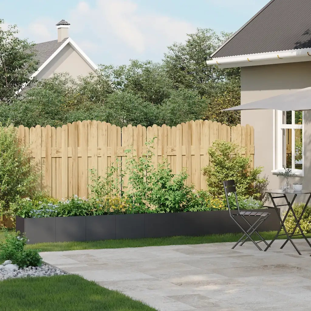 Fioriera Nera 360x40x40 cm in Acciaio Laminato a Freddo 860696