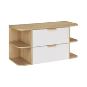 Set da bagno sospeso OSTER 100cm: mobile sottolavabo con cassetti e nicchie a vista + piano per lavabo