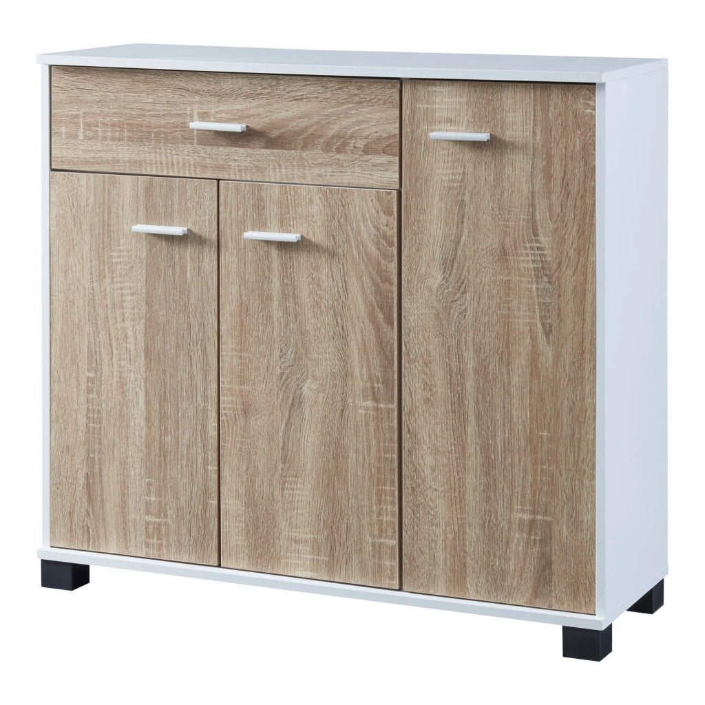 Scarpiera in truciolare 72 x 80 x 28 cm effetto rovere bianco 03_0007620