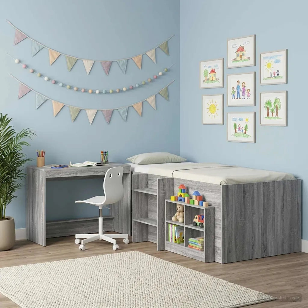 Scrivania Letto Sonoma grigio Legno ingegnerizzato 893736