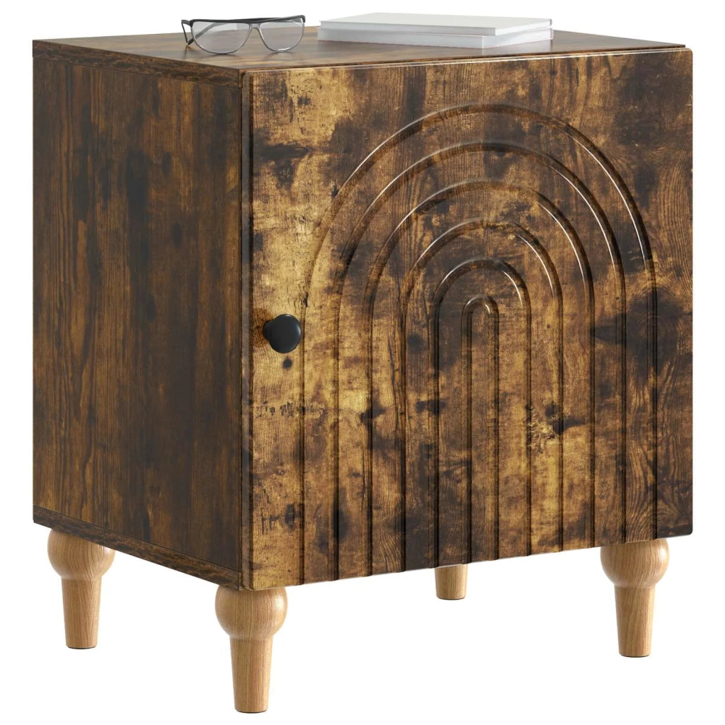 Set di 2 Comodini | Armadio da Notte | Mobiletto da notte Rovere Fumo 43 x 34,5 x 50 cm