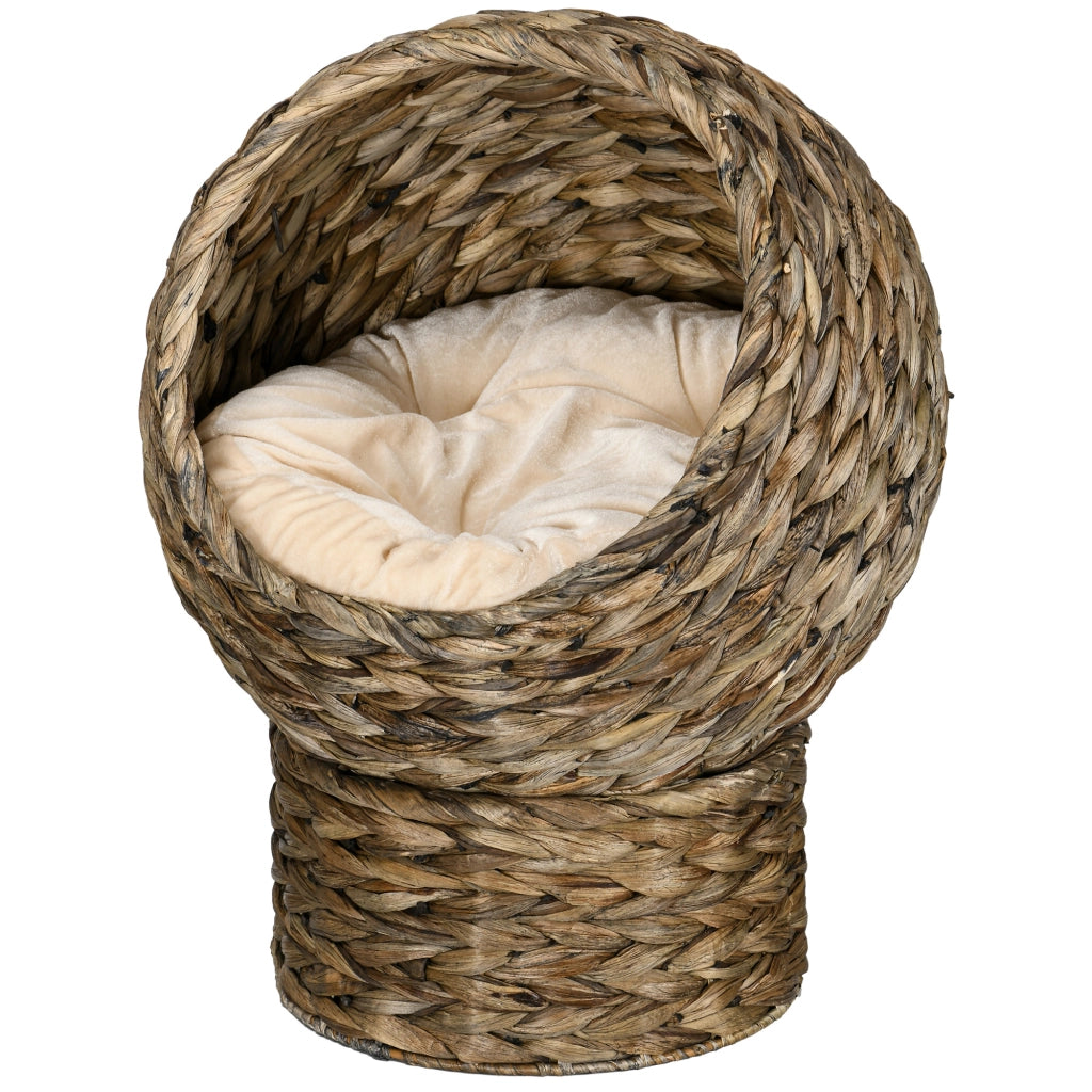 Letto per gatti in rattan con cuscino ¨C zephmum ¨C 40x37x51 cm