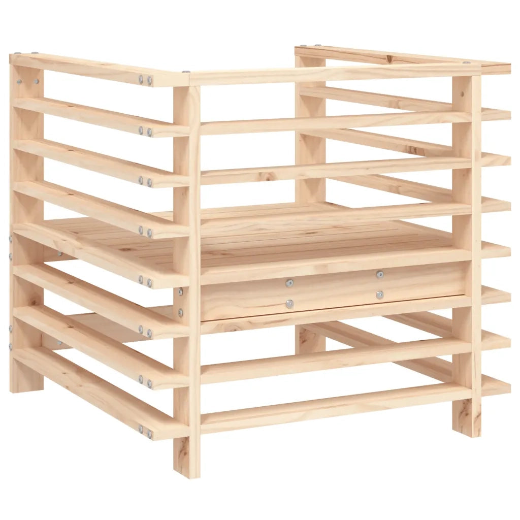 Sedia da patio-Sedie da Giardino 2pz in Legno Massello Pino 812549