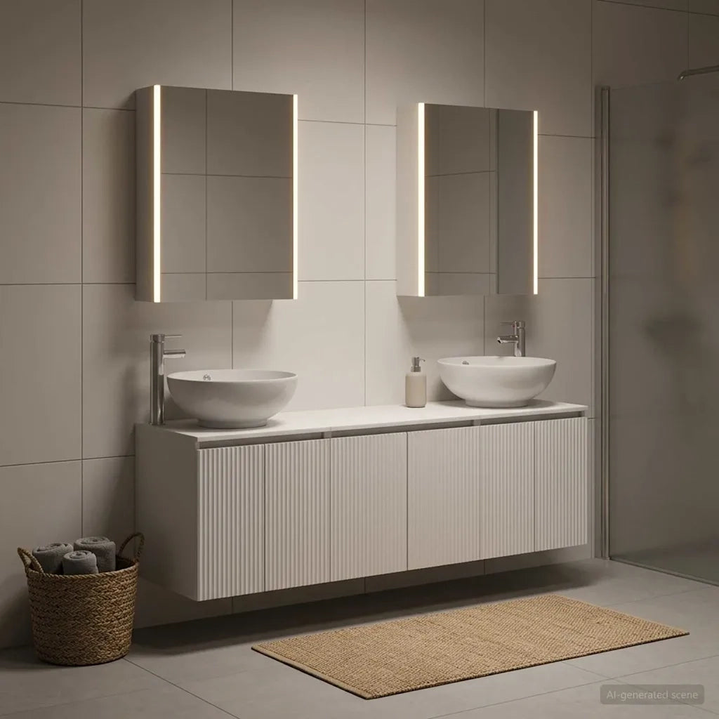 Set di Armadi da Bagno 5 pcs Bianco Legno ingegnerizzato 3406487