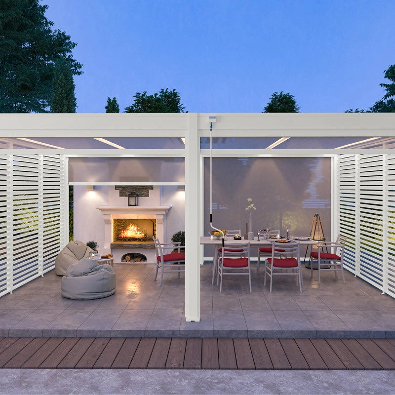 Pergola bioclimatica Ombréa VS autoportante 4x6M - Bianco
