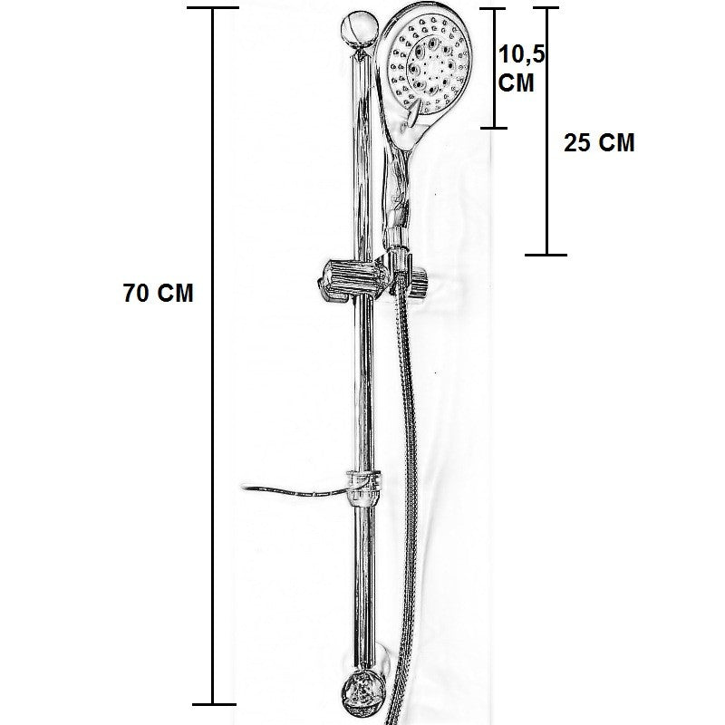 Saliscendi 60 cm con piedini in ottone, completo