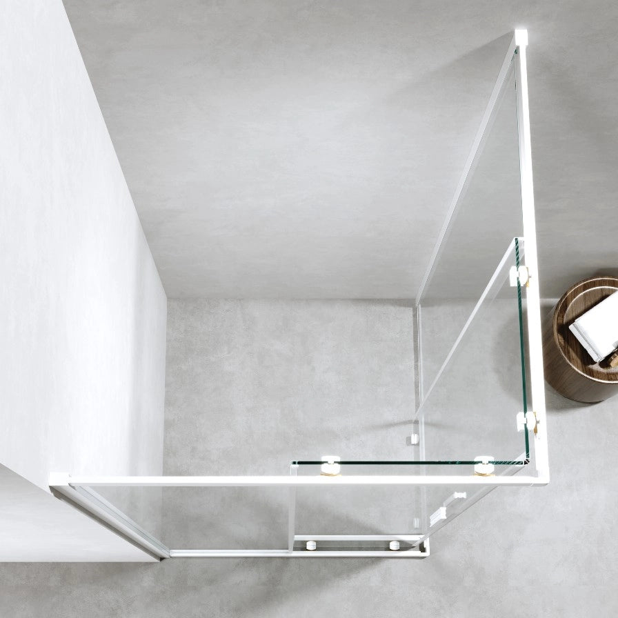 Cabina Doccia 80x80 Cm h190 Scorrevole Profili Bianco Opaco Vetro 6 mm Trasparente| Neat