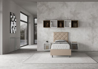 Letto Singolo 90x190 cm con Rete e Contenitore Priya Tortora