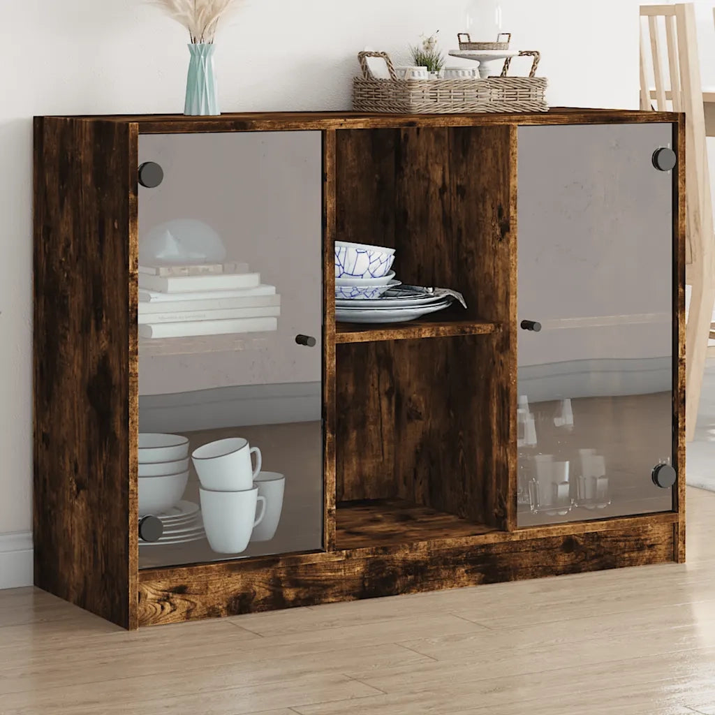 Credenza Rovere Fumo 102x37x75,5 cm in Legno Multistrato 3295875
