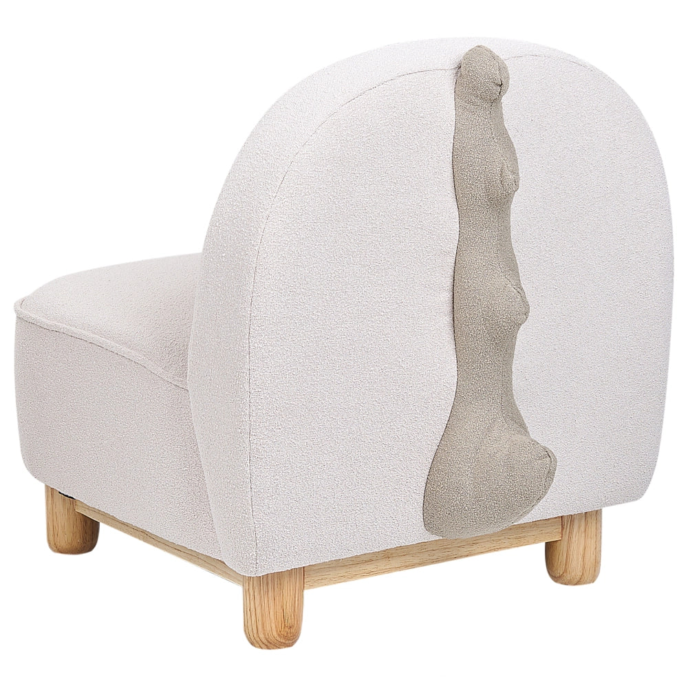 Sedia per animali tessuto in poliestere beige Sedile senza braccioli per cameretta per bambini Design moderno Dinosauro