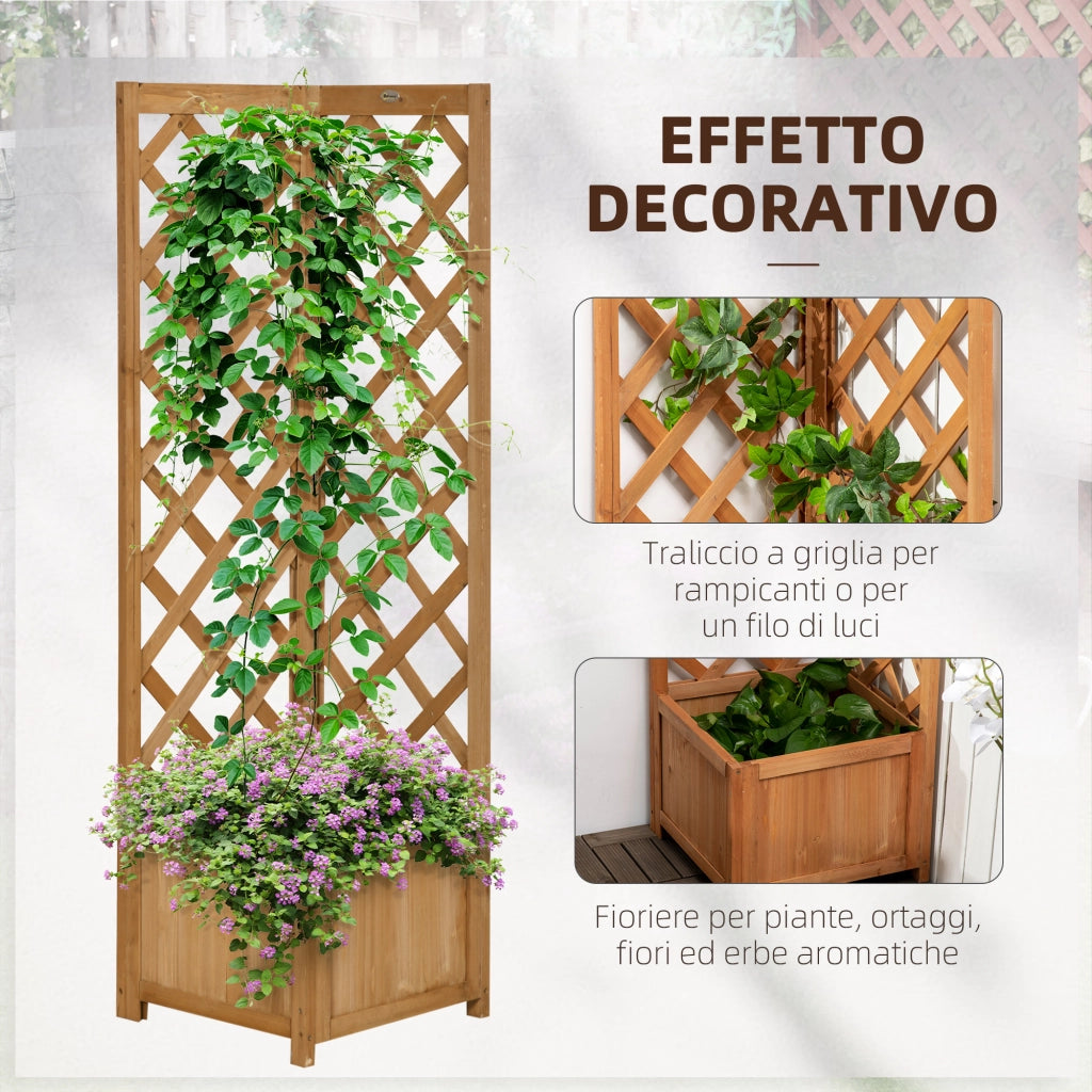 Fioriera da Giardino in Legno di Abete ¨C zephmum ¨C Marrone 40x40x145 cm