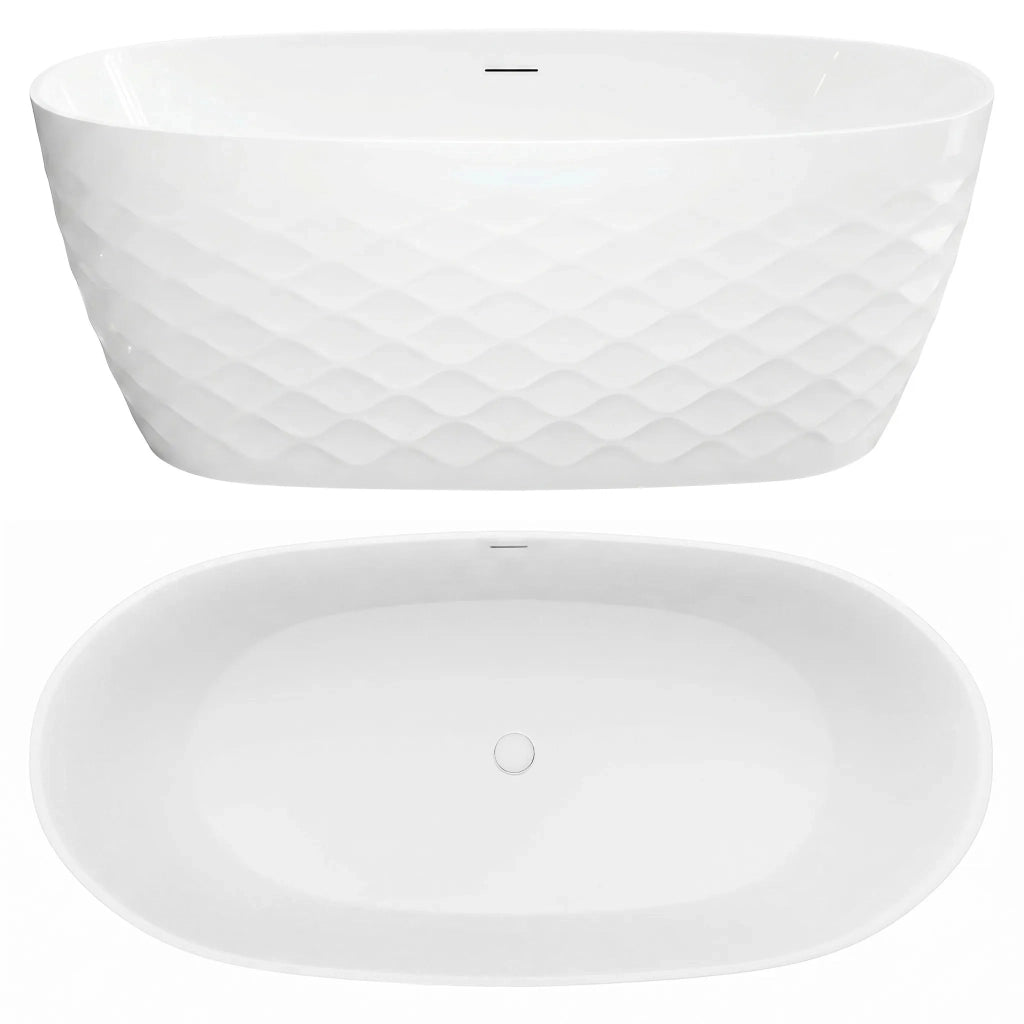 Vasca Da Bagno Freestanding In Acrilico Gaja 170 Copritappo rame spazzolato