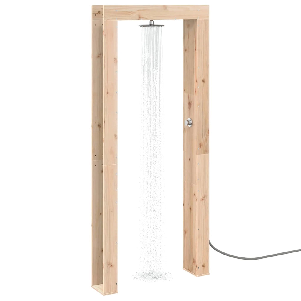 Doccia da esterno 226 cm Legno massello di pino e acciaio inox 886336