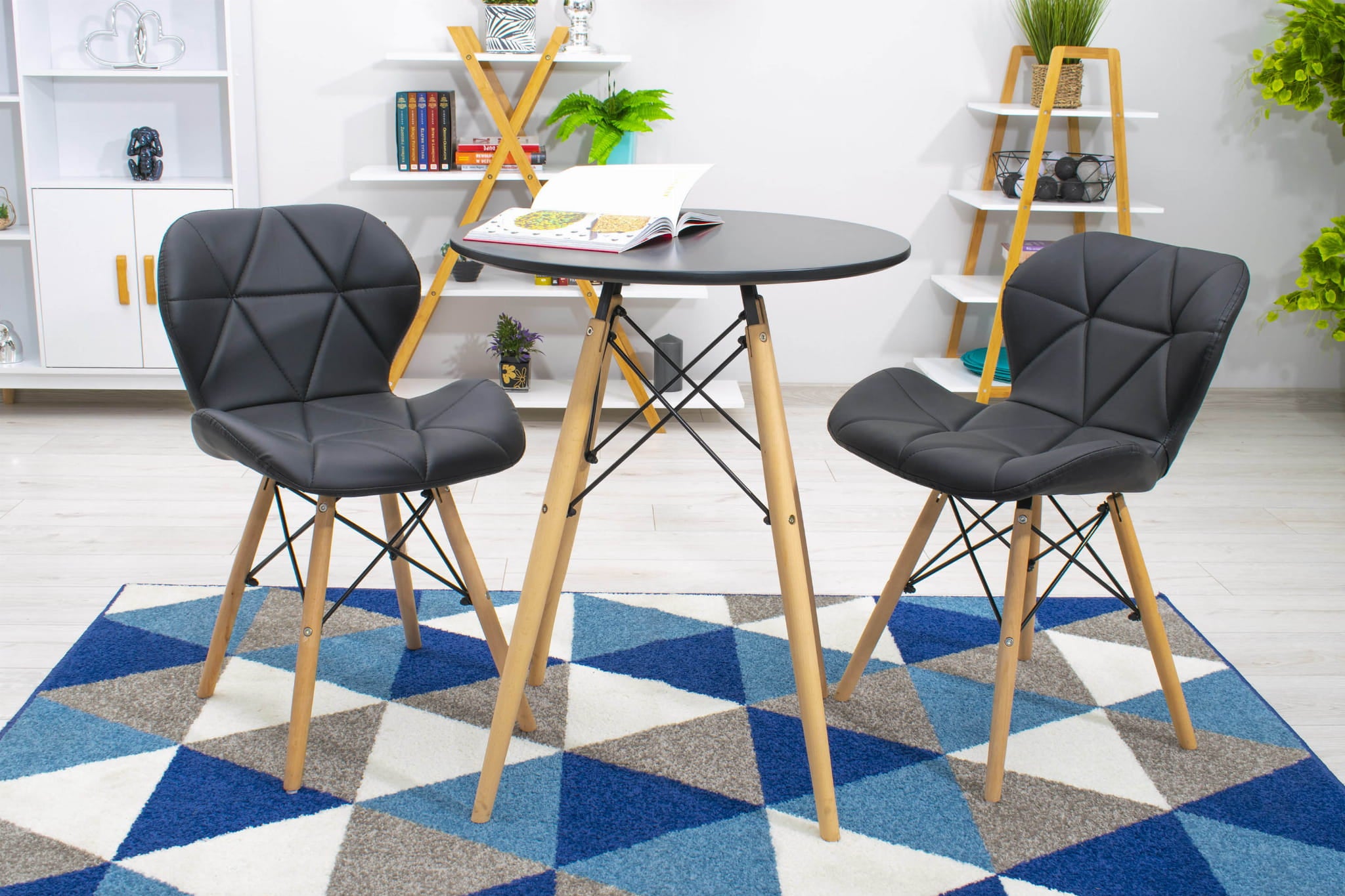 Valora KOVA TAVOLO ROTONDO Moderno in MDF nero per sala da pranzo