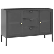 Buffet credenza cassettiera armadio mobile contenitore organizer per cucina soggiorno salotto 105 x 35 x 70 cm acciaio e vetro temperato antracite 02_0029691
