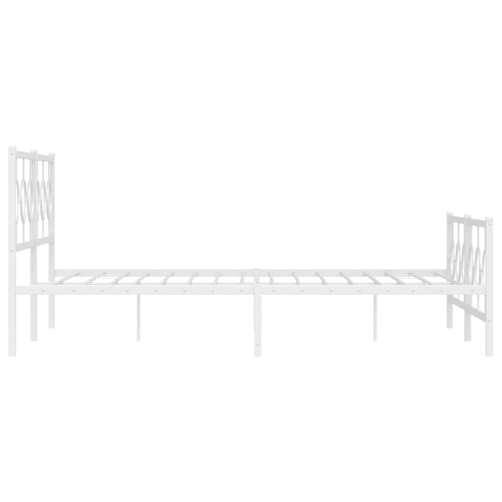 Giroletto con Testiera e Pediera Metallo Bianco 180x200 cm