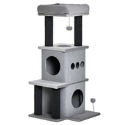 Albero per gatti con piattaforme e nicchie ¨C Zephmum ¨C Grigio 48x48x100 cm