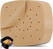Fogli di carta per cottura - Fogli per friggitrice aeree - 100 pezzi - Fogli di carta non aderente per cottura a vapore con foro - Cottura di biscotti - Cottura - Steamer in bambù - 21,5 cm
