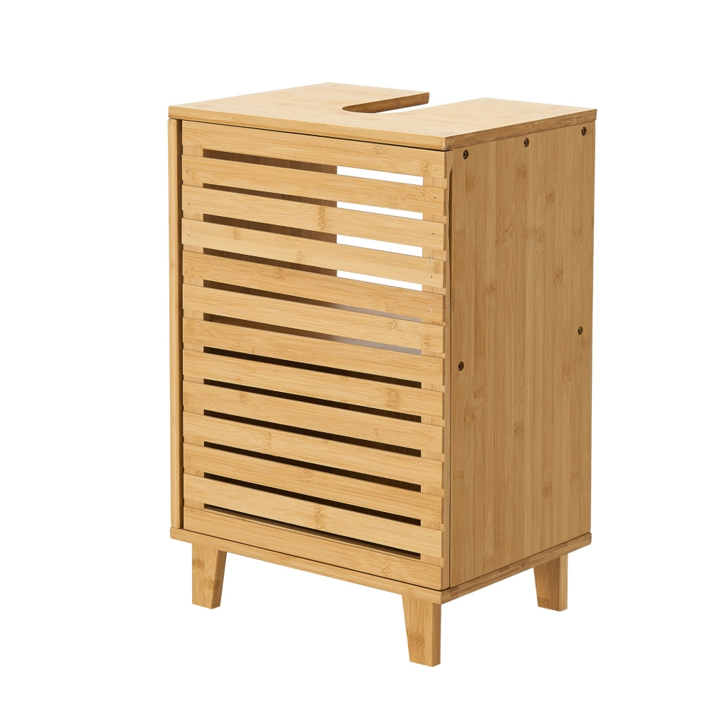 Armadio Sottolavabo Iveland in Bambù per Lavabo da Appoggio 60 x 40 x 30 cm [en.casa]