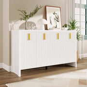 Sideboard bianco 140 cm con 4 ante e ripiani regolabili