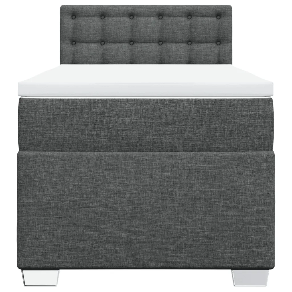 Giroletto a Molle con Materasso Grigio Scuro 90x200 cm Tessuto 3288086