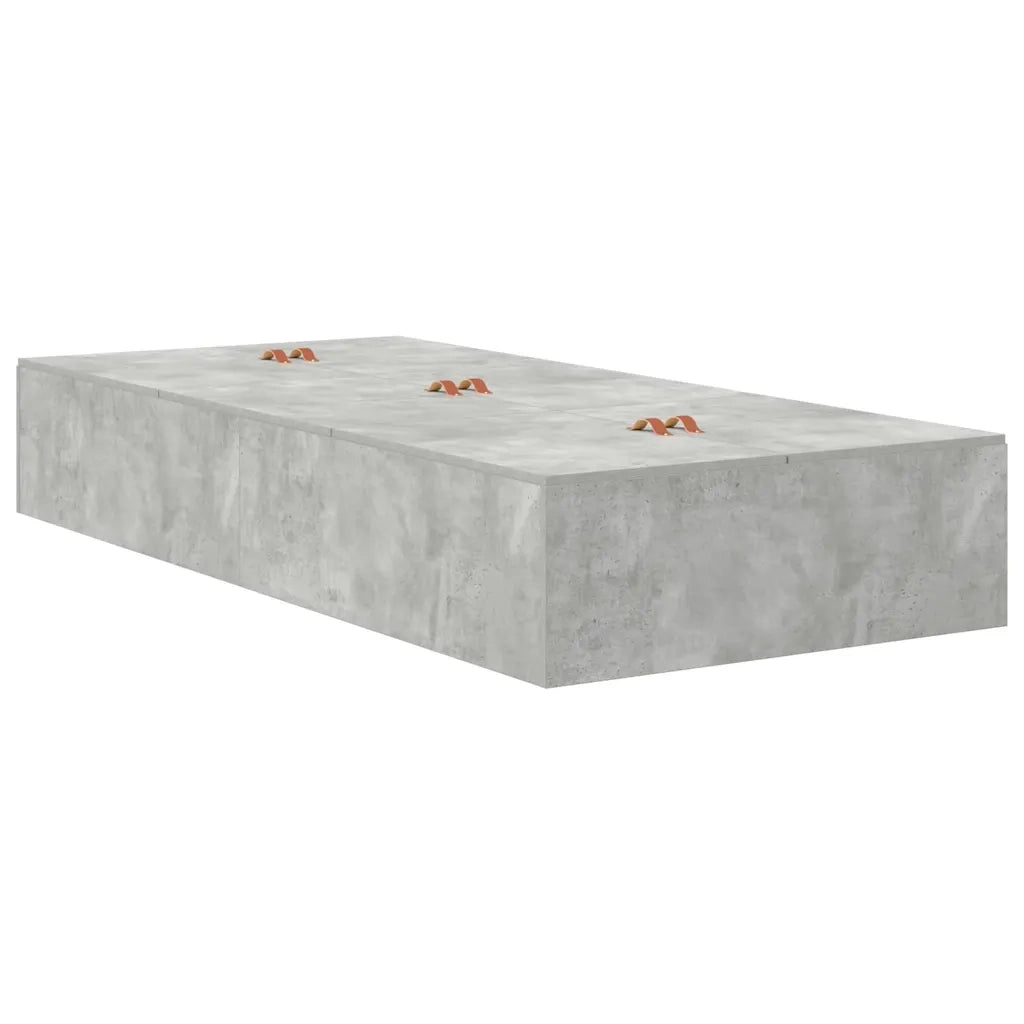 Struttura letto con contenitore-Giroletto con contenitore Grigio cemento 100 x 200 cm