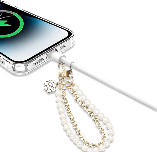 Telefonia universale con perle - Catena per telefono cellulare - Porta chiavi - Leggero - Materiale duraturo