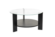 Tavolo basso in legno "Clara" - 75 x 75 x 40 cm - Bois Noir Trasparente