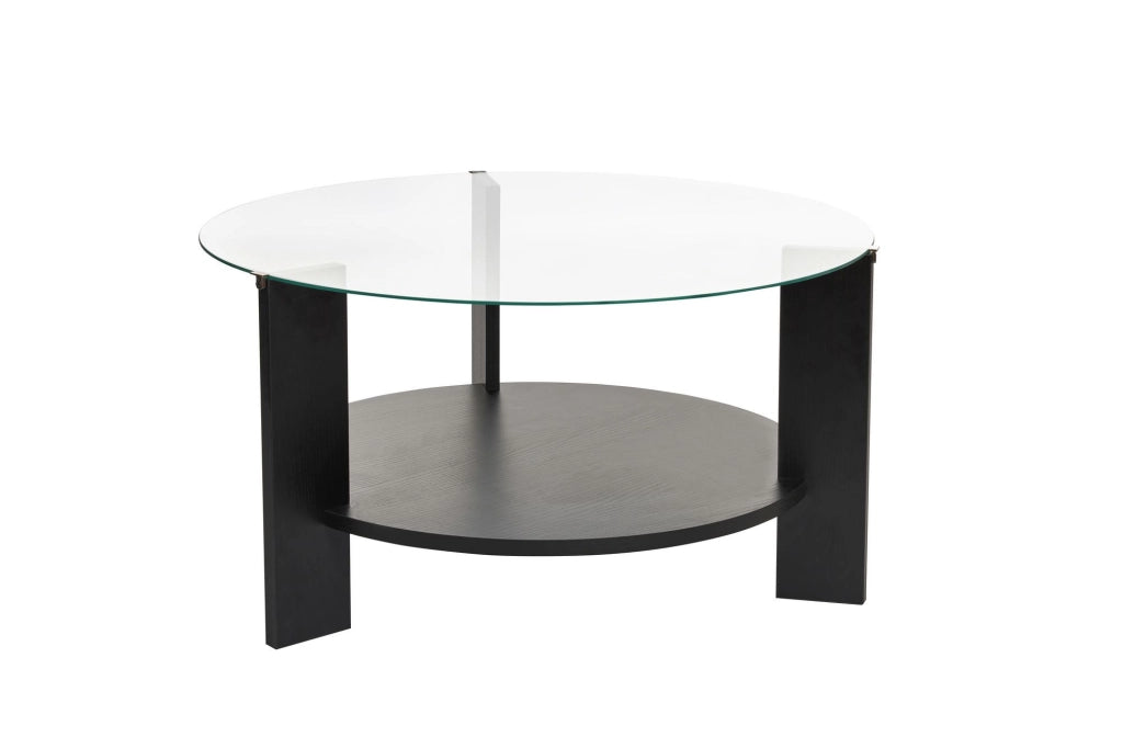 Tavolo basso in legno "Clara" - 75 x 75 x 40 cm - Bois Noir Trasparente