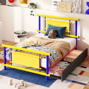 Letto Singolo per Bambini con Cassetti ¨C MINIMAL ¨C Metallo 90x200