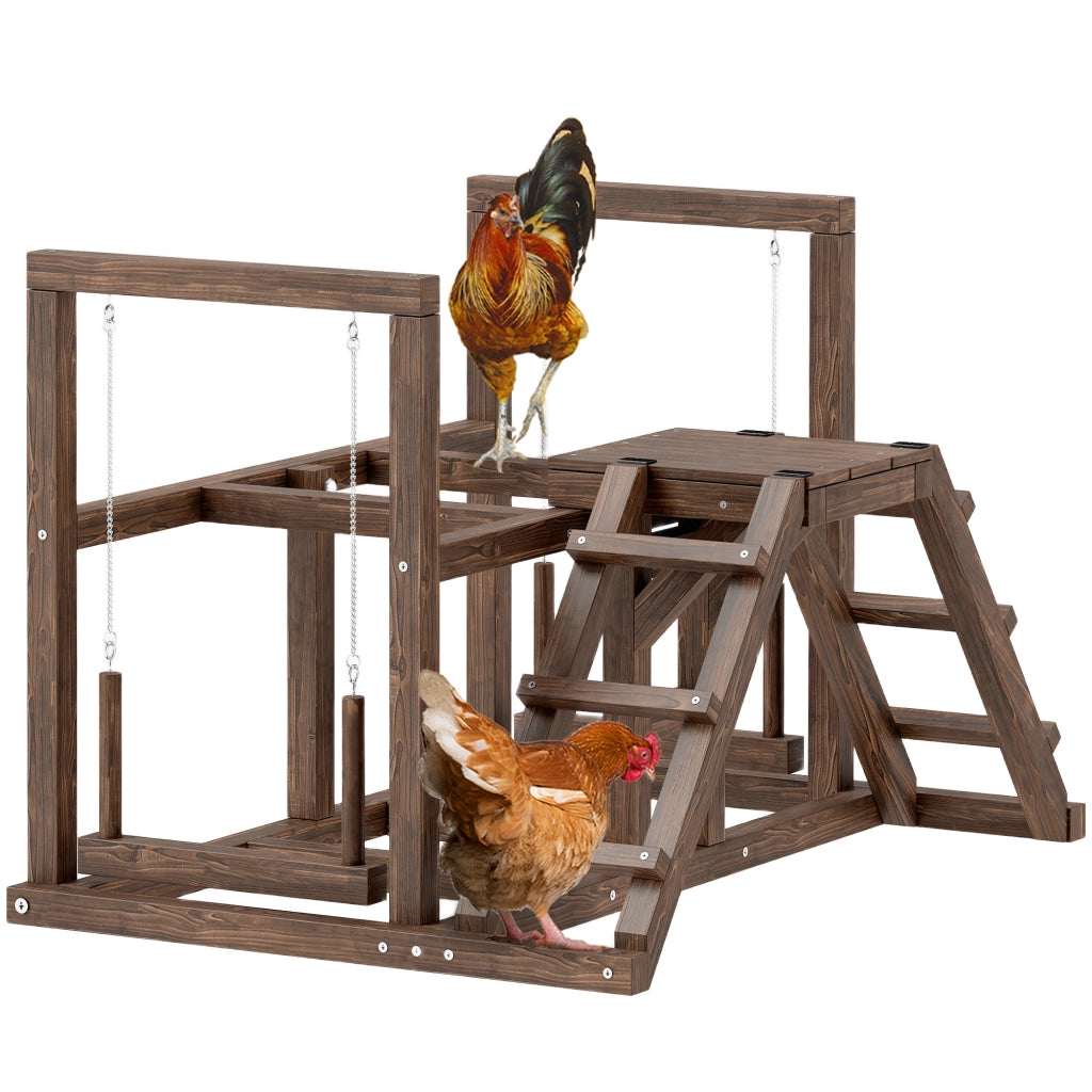 Gioco per bambini in legno con altalena e piattaforme ¨C zephmum ¨C 82x60x55 cm marrone