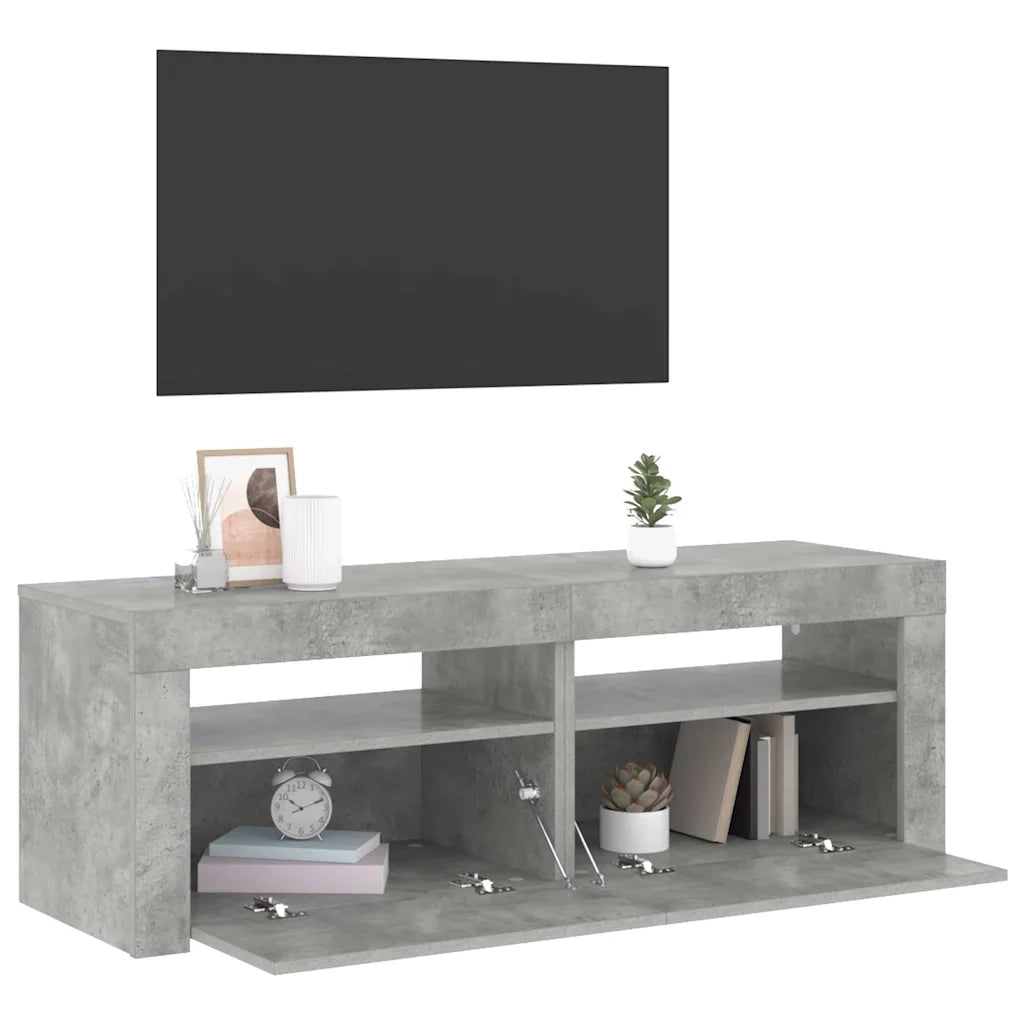 Mobile Porta TV con Luci LED Grigio Cemento 120x35x40 cm cod mxl 14158