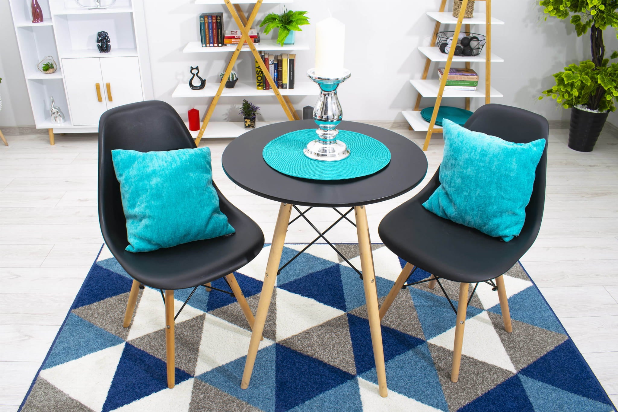 Valora KOVA TAVOLO ROTONDO Moderno in MDF nero per sala da pranzo