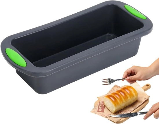 Forma rettangolare per torte e pane in silicone con finitura antiaderente (27,8 x 12 x 6,2 cm) (grigio scuro)