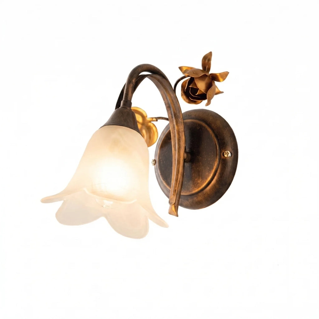 Applique Arte Povera Cestino 1 Luce Marrone e Bianco LuceArt Classic