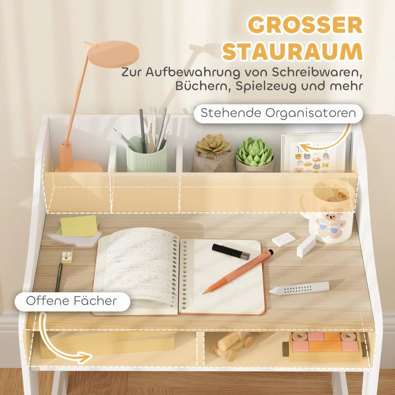SCRIVANIA per bambini con sedia, 60x48x68 cm, legno, colore naturale