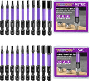 Set di chiavi inglesi a 20 pezzi - testa a sei lobi - metrico/SAE - acciaio S2 temprato - punte CNC lavorate - magnetico