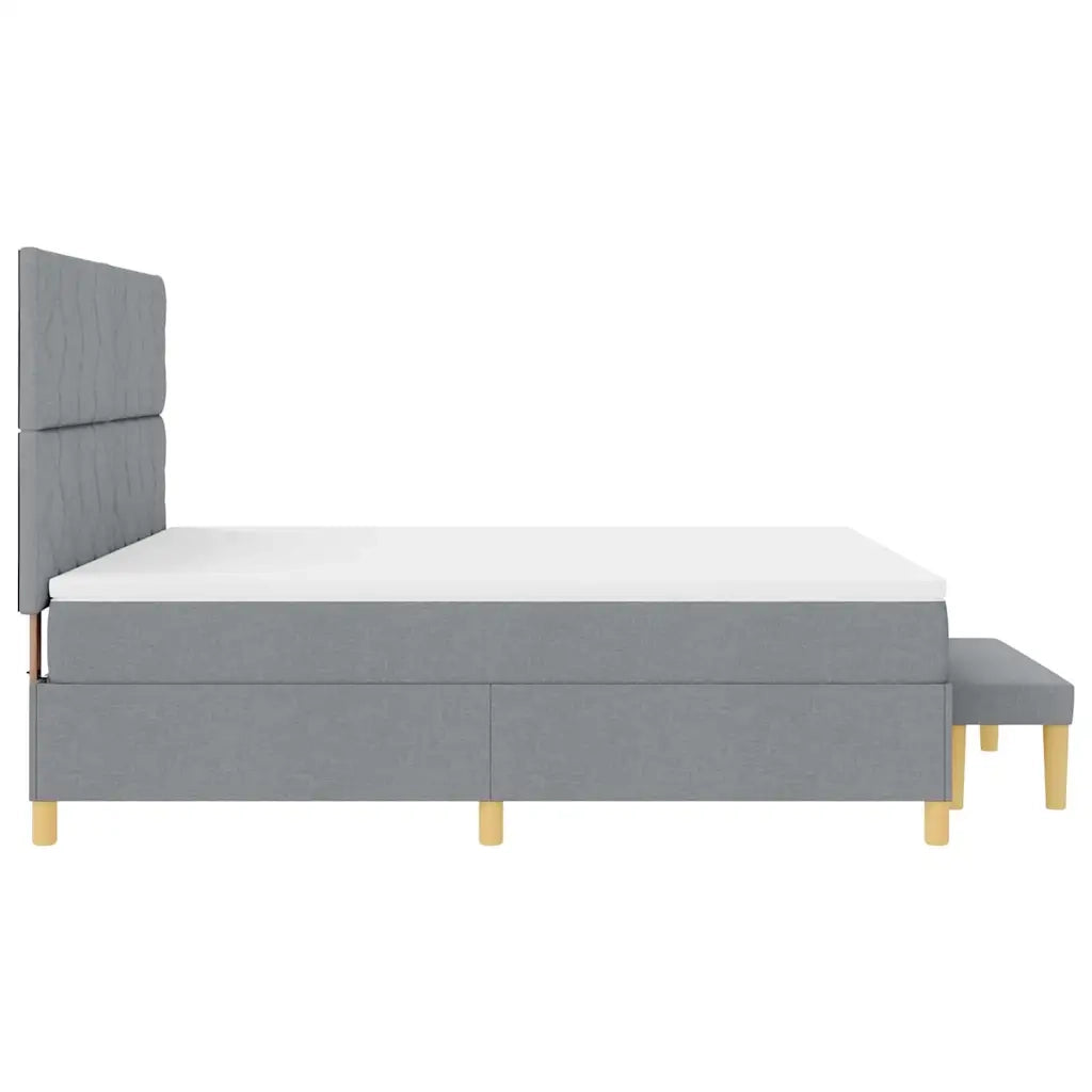 Letto a molle con testiera Grigio chiaro 200 x 180 cm Tessuto 3344394