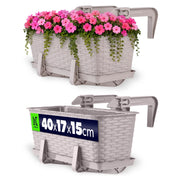 Fioriera da balcone KADAX con supporto, 40 cm + manici
