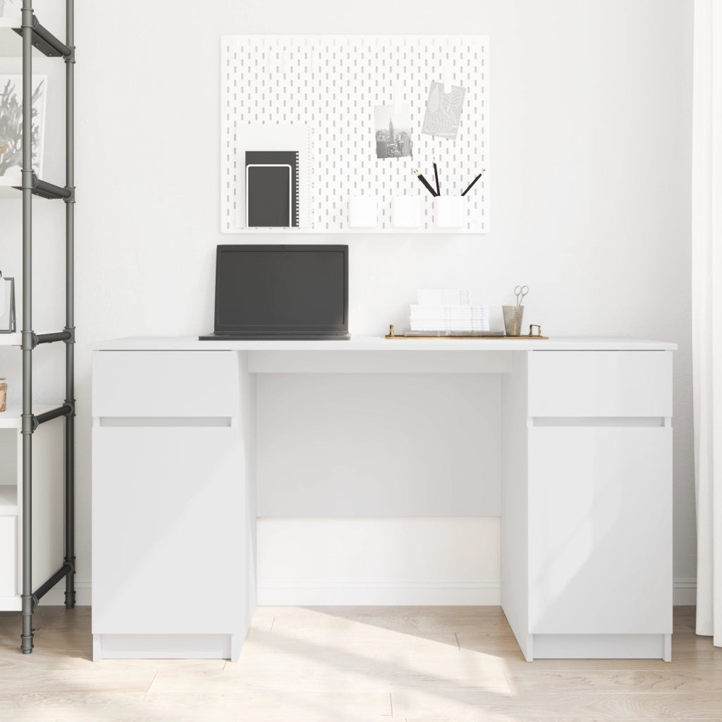 Scrivania  Bianca 140x49x76 cm in Legno Ingegnerizzato