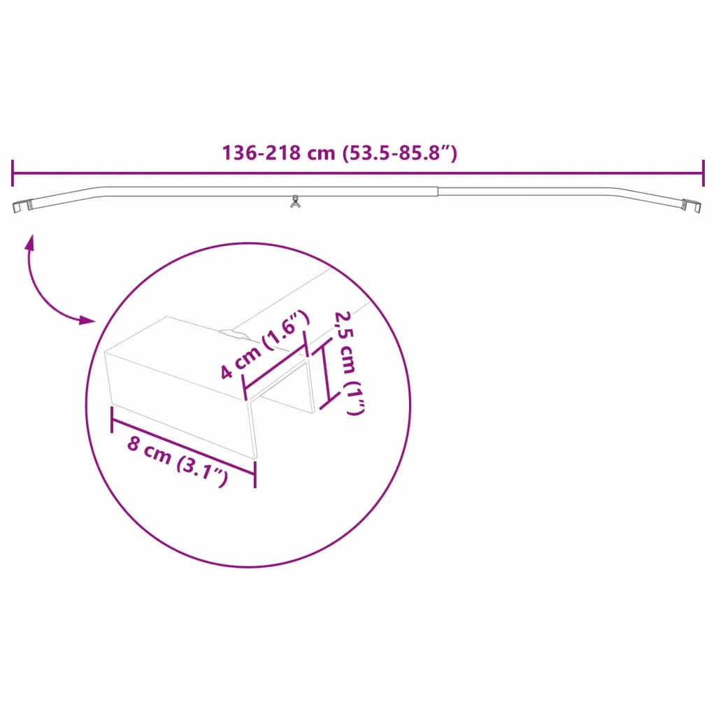 Supporto per teloni per rimorchi Argento 136-218 cm 42045195