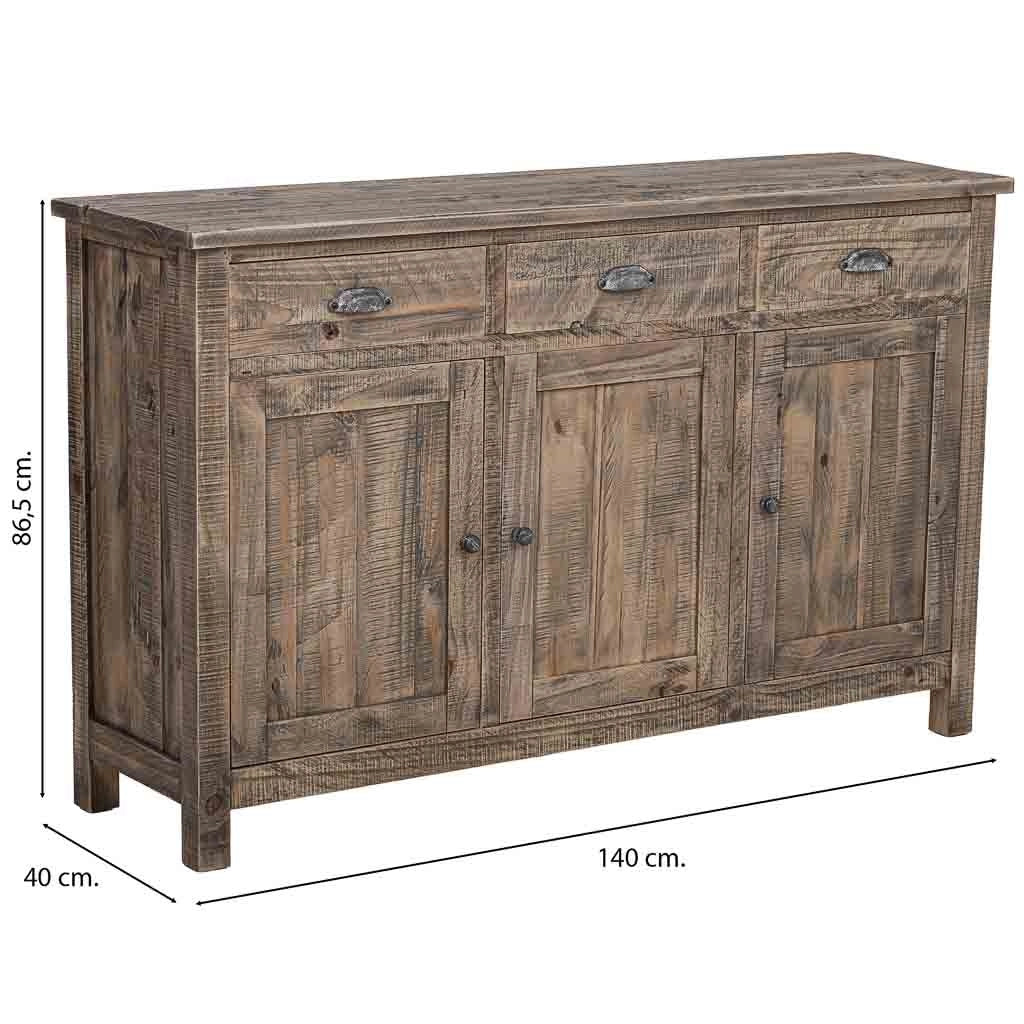 Credenza in legno marrone 140x40x86,5h cm