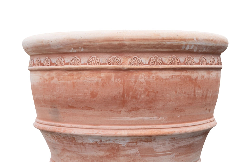 Biscottini Vaso in terracotta Galestro festonato 100% Made in Italy, interamente fatto a mano
