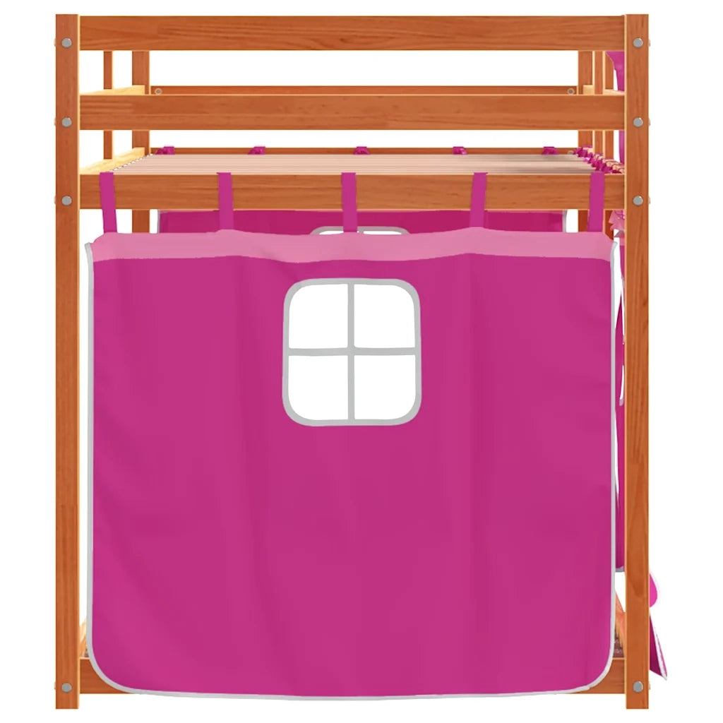 Letto a Castello senza Materasso Rosa 80x200 cm Legno di Pino