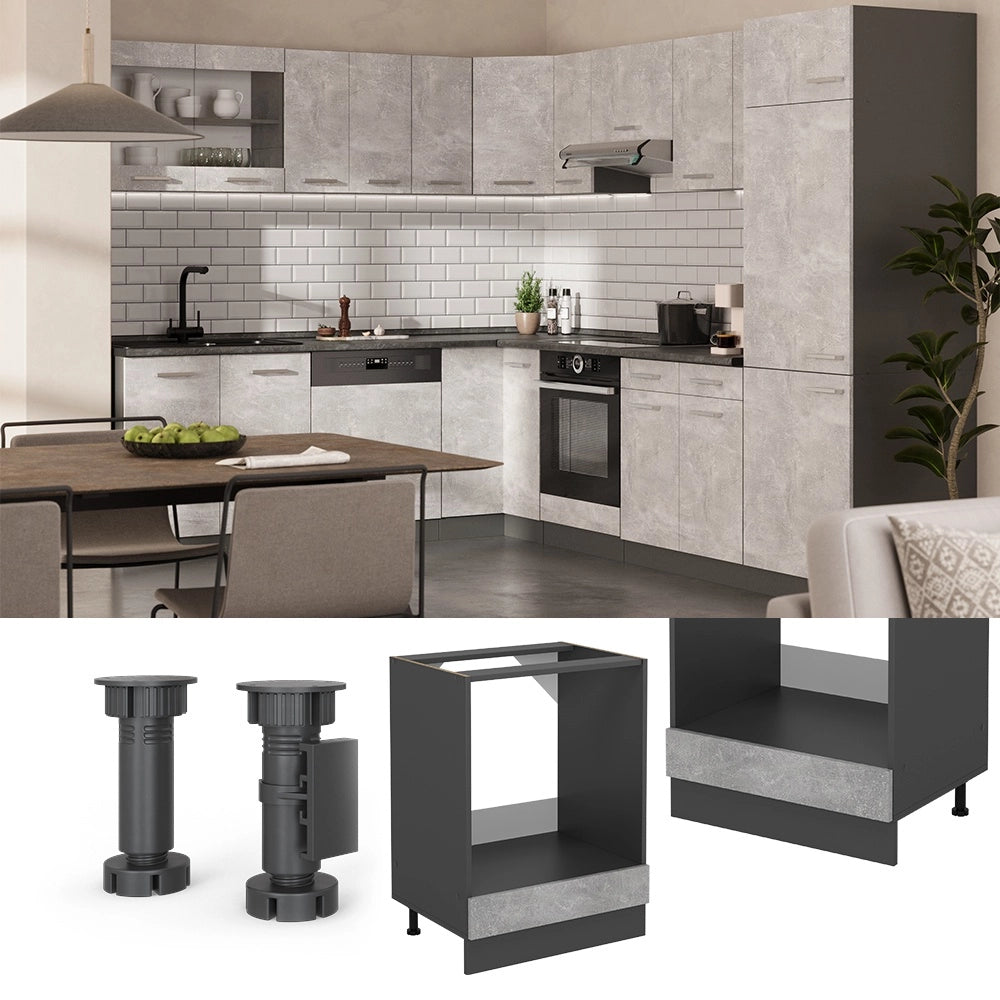 Mobile per forno da incasso R-Line Calcestruzzo/Antracite 60 cm, PL Antracite Vicco