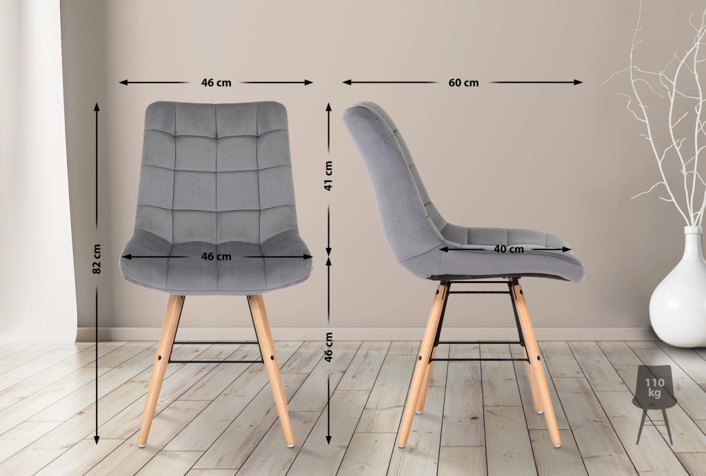 Sedia Leni Velvet grigio